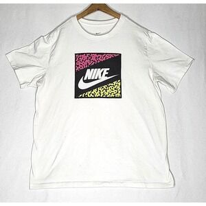 Nike Men's Sportswear Dri-Fit Graphic White Cheetah T-Shirt CT6572-100 Sz Large